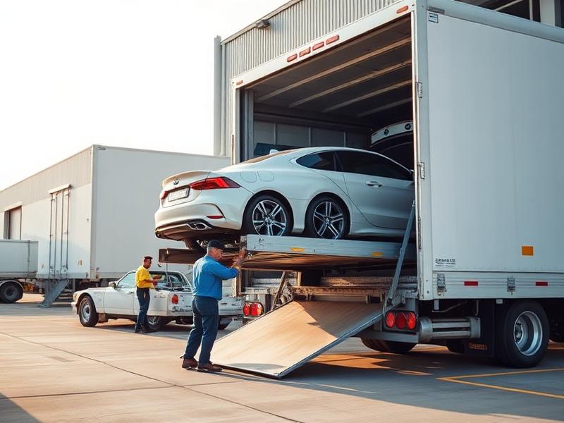 Auto transport car loading